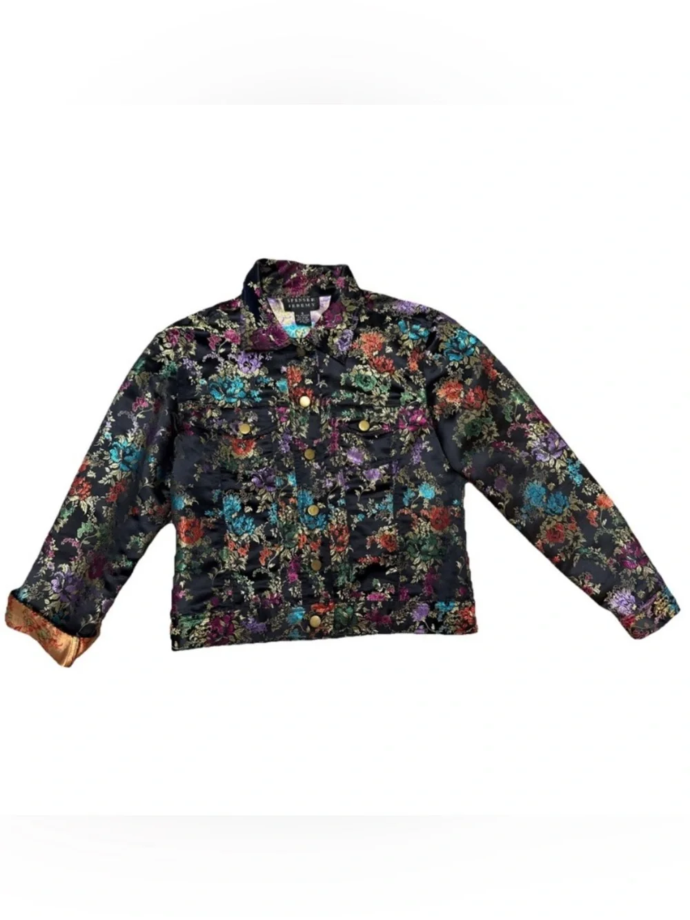 Vintage Spencer Jeremy Y2K Floral Blazer Jacket Asian Brocade Embroidery Smal